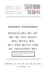 Binoculars M 3, M 7, M 8, M 9, M 13, M 13A1, M 15, M 15A1, M 16, M 17, M 17A1, telescope BC 65 Technical Manual