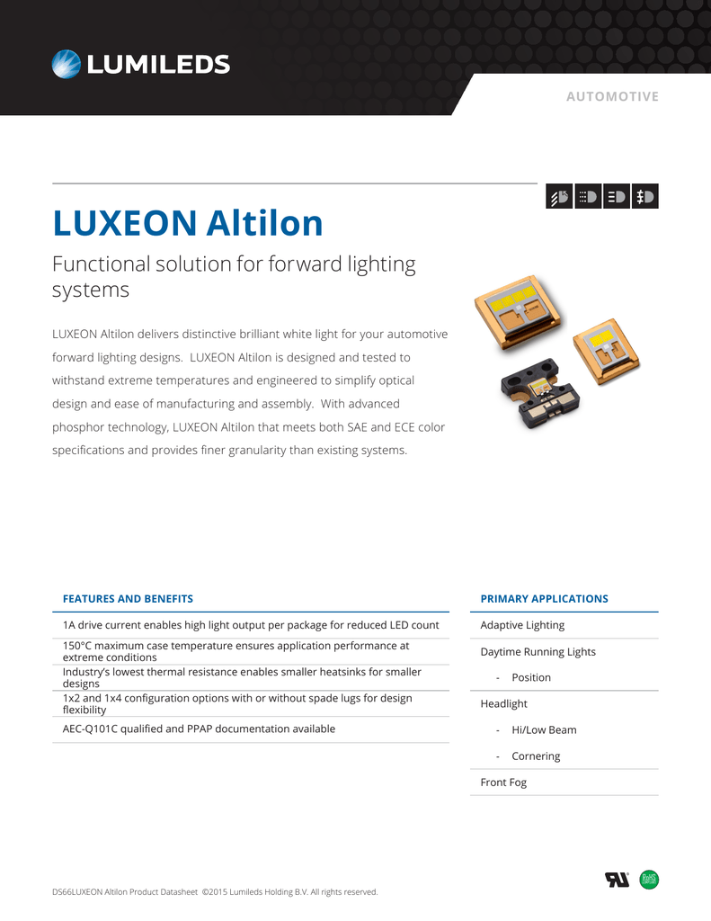 Lumileds LAFL LUXEON Altilon LEDs Datasheet Manualzz