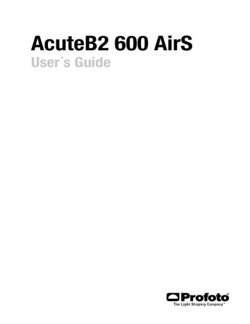 Profoto AcuteB2 600 AirS User manual | Manualzz