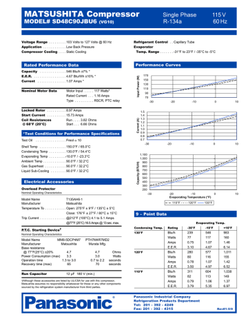 Panasonic Matsushita SD48C90JBU6 Specification Sheet | Manualzz