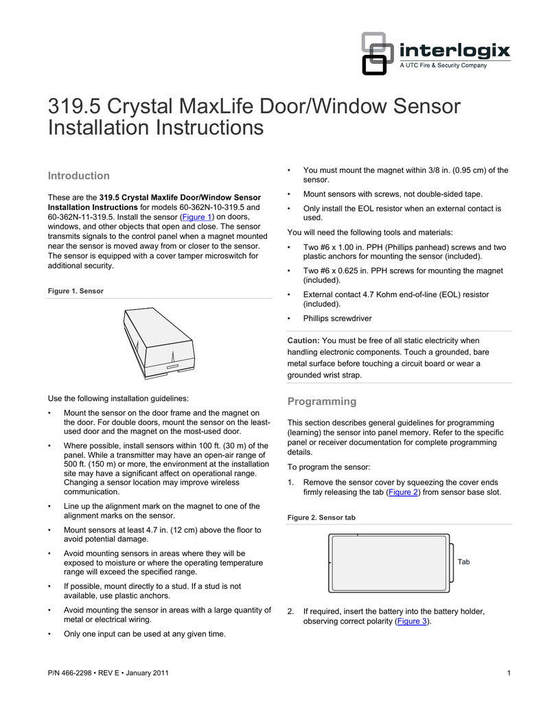 Interlogix 60 362N 10 319.5 install manual | Manualzz