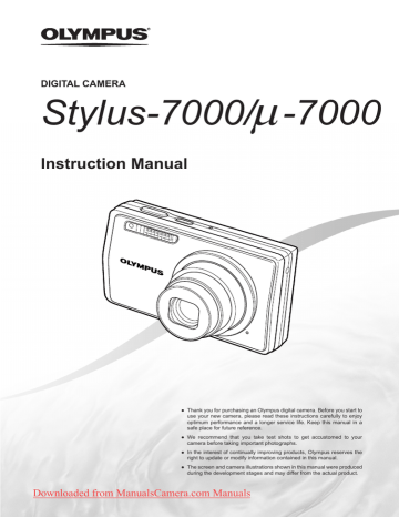 Olympus Mju 7000 Camera Instruction manual | Manualzz
