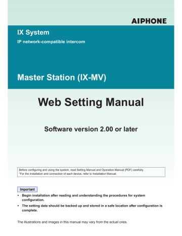 Aiphone IX-MV User manual | Manualzz