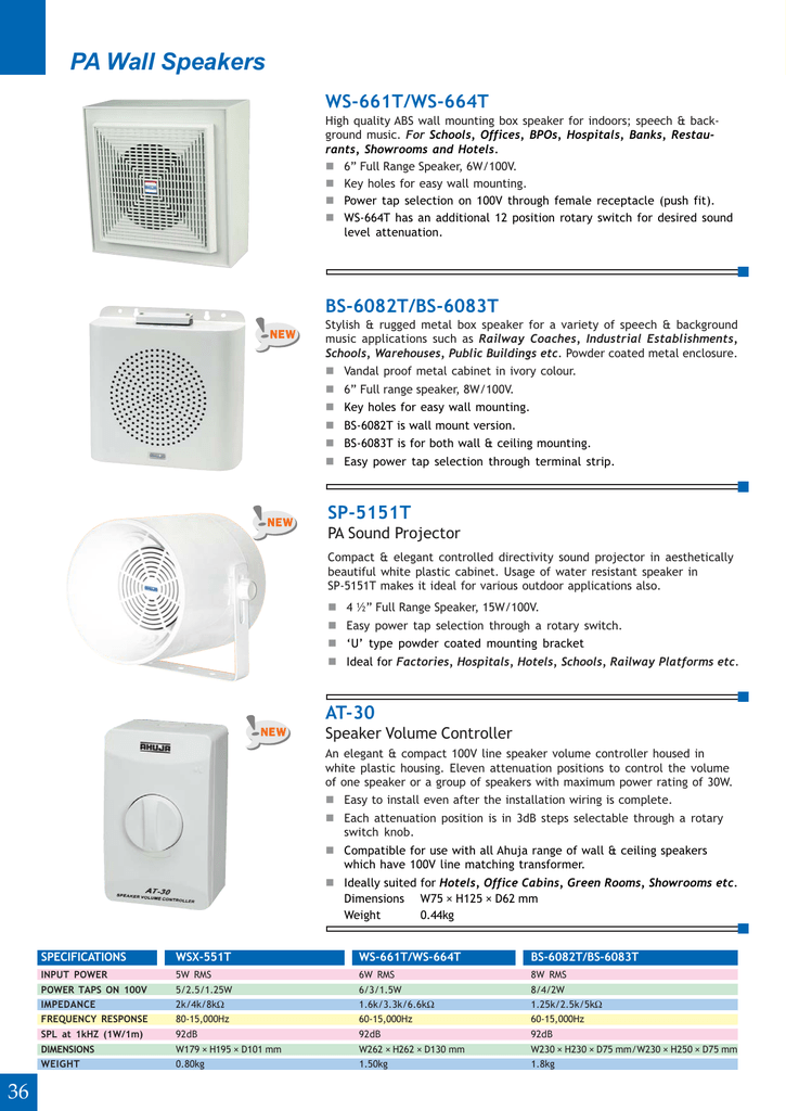 pa wall speakers