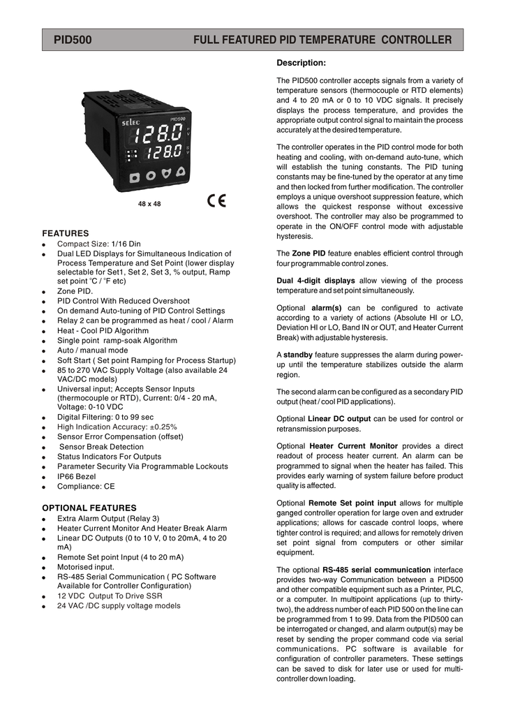 PID CONTROLLER 24VAC//DC POWERED 2X RELAY TEMPATRON PID500