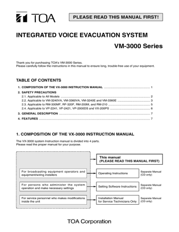 Toa Vx 00ds Amq Emergency Power Supply Unit Manual Manualzz