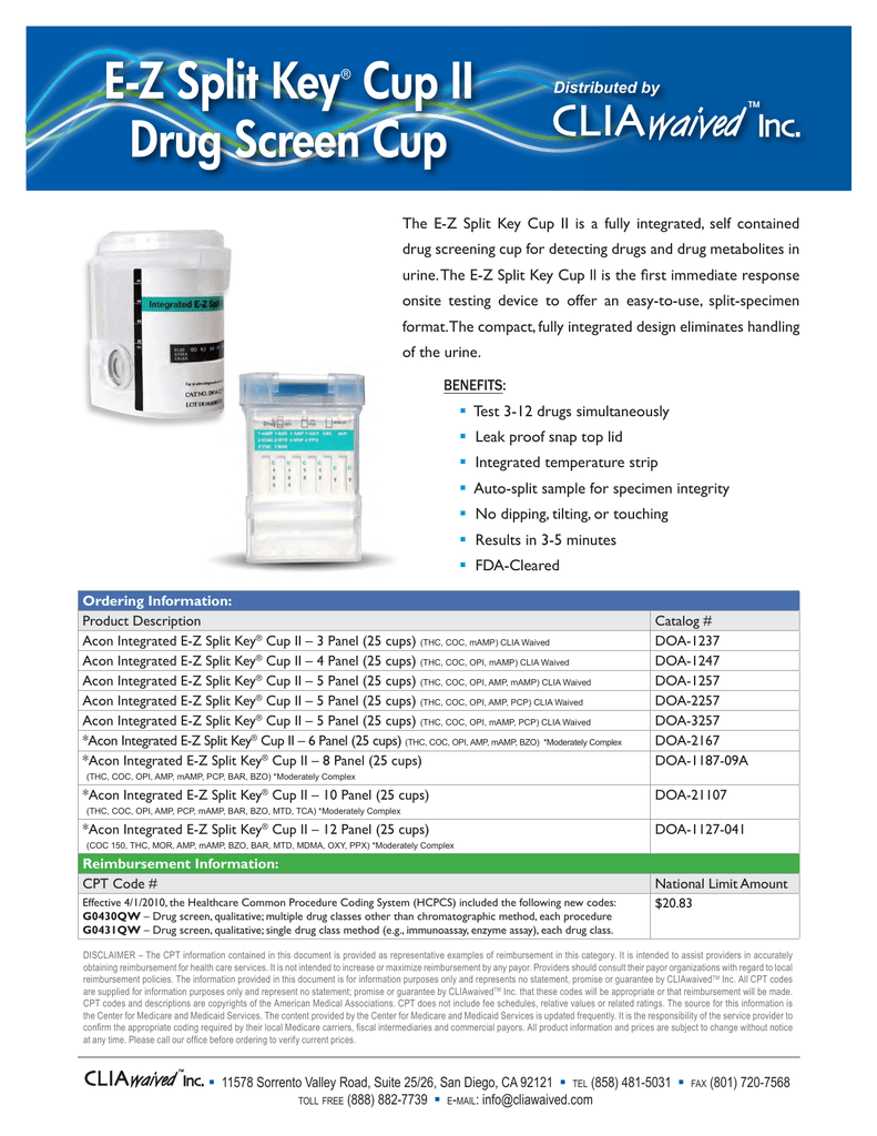 E Z Split Key Urine Drug Screening Cup Instruction Step 7