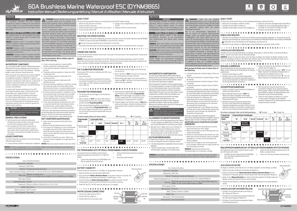 Dynamite 90a hotsell marine esc manual