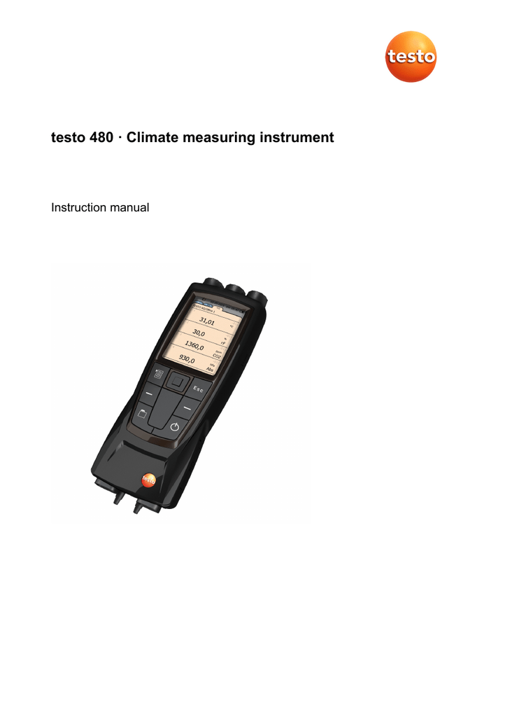 Testo 480 Digital Temperature and Humidity Meter Manual Manualzz