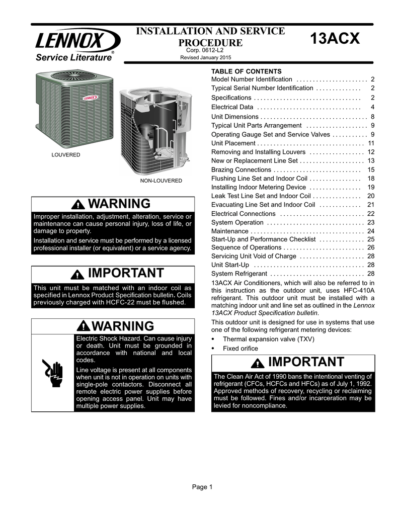 lennox 14acx 060 230 16