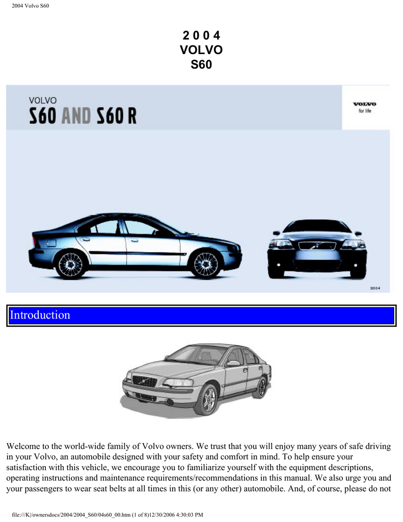 Volvo S60 - Annexe 931 Owner's Manual | Manualzz