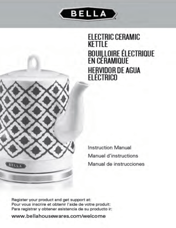 Bella 1.2L  Ikat Design Electric Ceramic Kettle Owner Manual | Manualzz