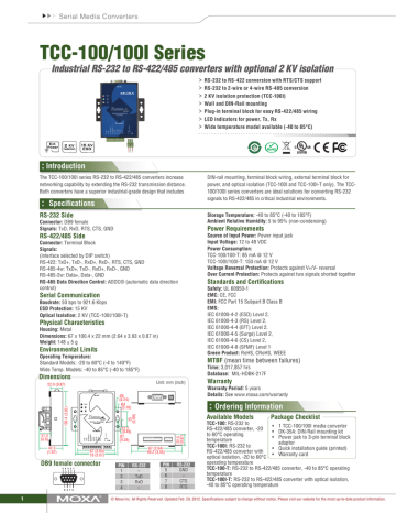 TCC-100 100I Series | Manualzz