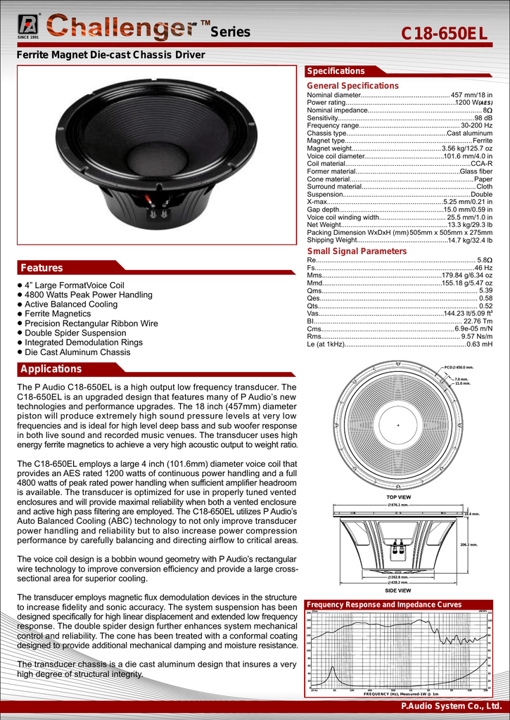 p audio c18 650el