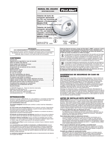 First Alert 9120B User's Manual | Manualzz