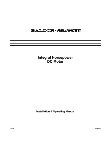 Baldor DC Motor Installation & Operating Manual | Manualzz