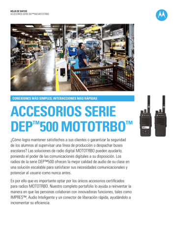 MOT_MOTOTRBO_DEP™500_Series_Accessories_FactSheet_ES_120213 | Manualzz