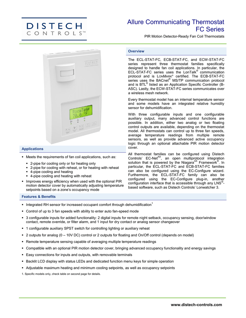 Distech controls thermostat manual