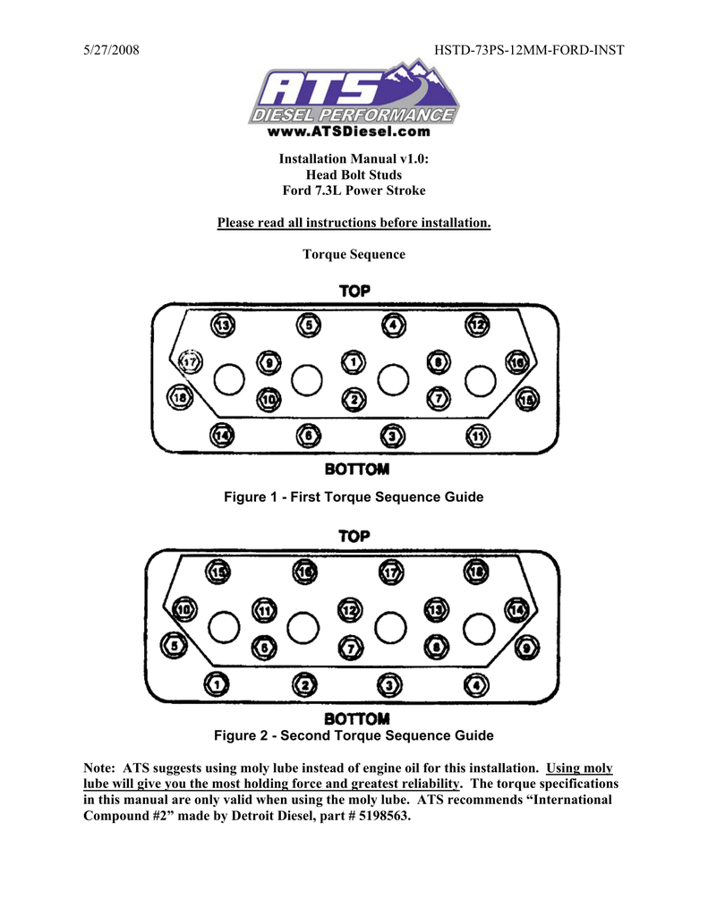 ford 6 0 head bolt upgrade on The 3170 103 900 Inst Ford 7 3 Head Studs V1 1 Pdf Manualzz