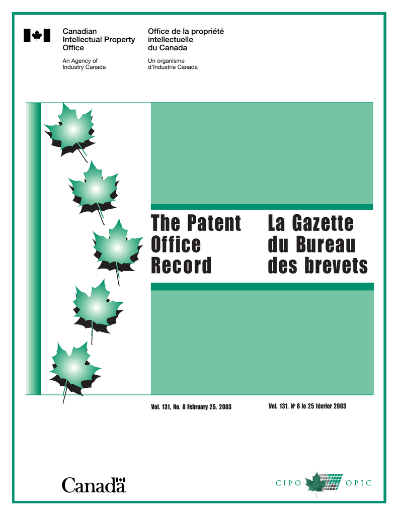 La Gazette The Patent Du Bureau Office Manualzzcom