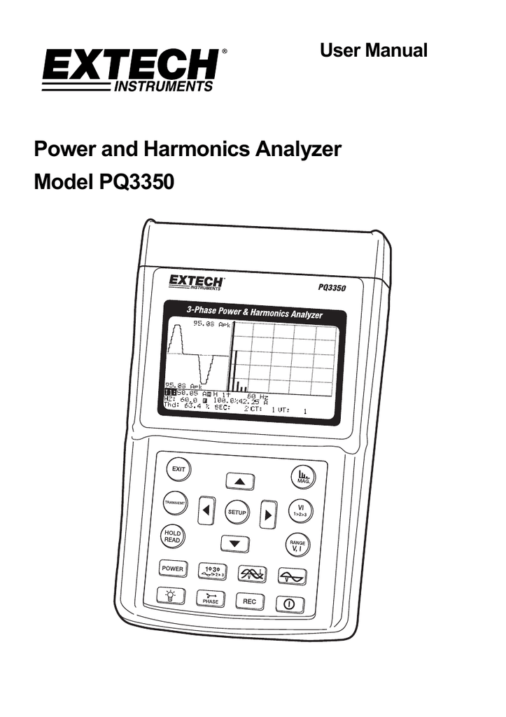 MRC PQ3350 POWER QUALITY METER Manual Manualzz
