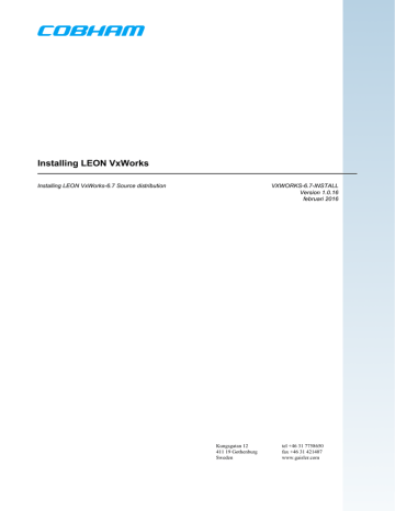 Installing Leon Vxworks Installing Leon Vxworks 6 7 I Manualzz