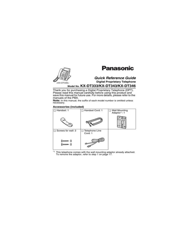 Panasonic Kx Dt 333 343 346 User Guide Manualzz