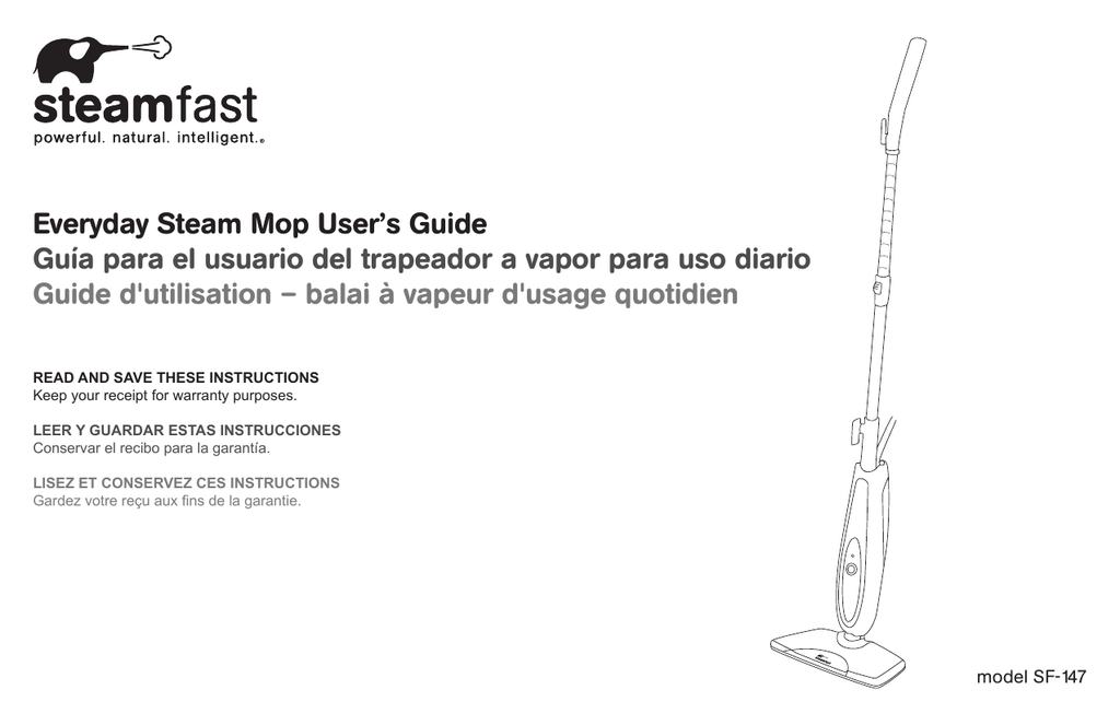 Steamfast SF147 Everyday Steam Mop Owner's Manual Manualzz