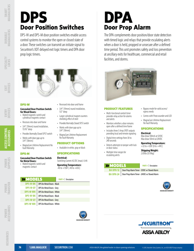 DPS Door Position Switches Manualzz