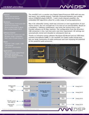 Minidsp 2x4 Datasheet Manualzz