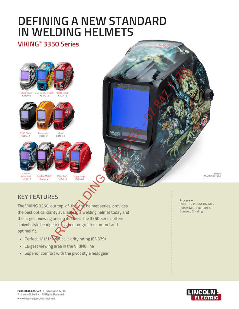 Welding Helmets Lincoln Electric Viking 3350 Mojo Welding Helmet K3101