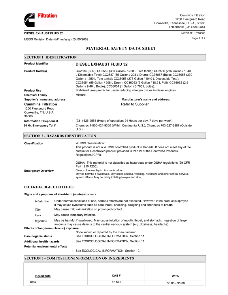 Cummins Diesel Exhaust Fluid Manualzz