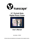 Digital Photo Frame 15'' Portrait Style User's Manual
