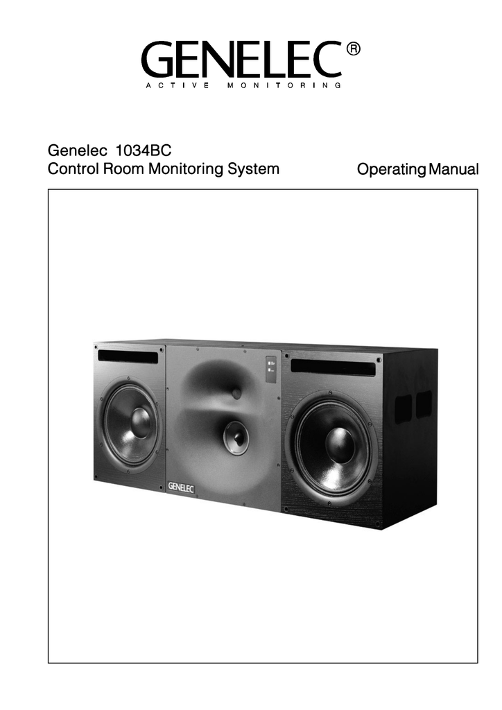 Genelec 1034BC Studio Monitor Operating 