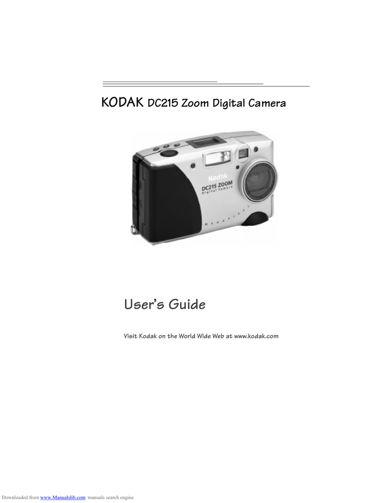 Kodak DC215 Camera User Guide Manual Pdf