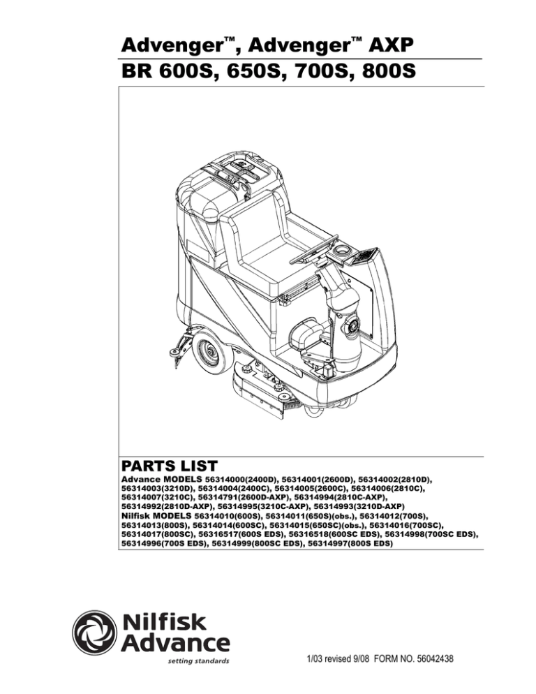 Advance Advenger 2810 Parts List | Manualzz