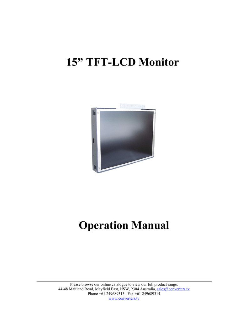 user manual for tft lcd monitor in stock