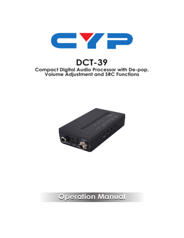 DCT-39 Operation Manual Compact Digital Audio Processor with De-pop, | Manualzz