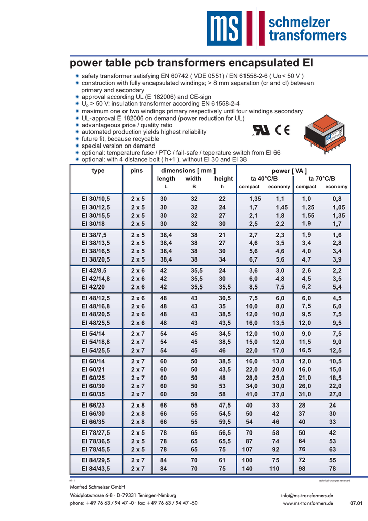 Datasheet For Ei 66 18 By Manfred Schmelzer Gmbh Manualzz