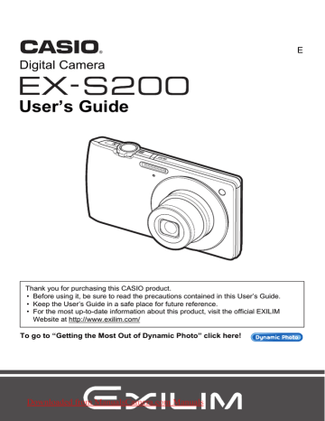 Casio Exilim EX-S200 Camera User's Guide | Manualzz
