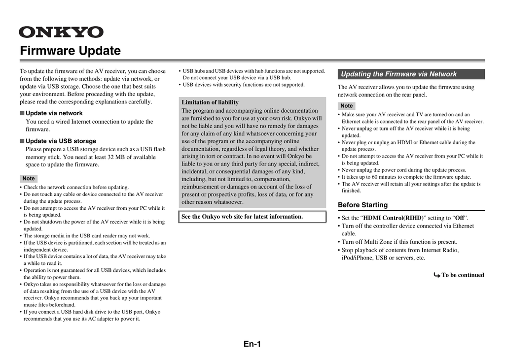 Onkyo tx nr515 firmware