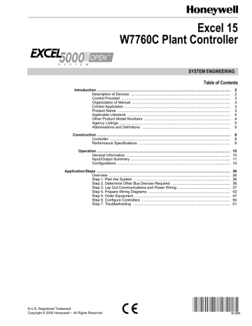 Honeywell W7760C Plant Controller System Engineering Manual | Manualzz