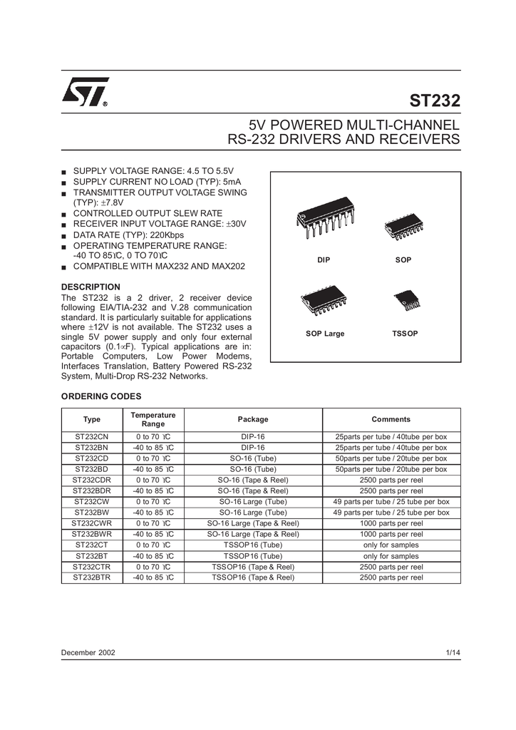 Supply Voltage Range 4 5 To 5 5v Transmitter Output Voltage