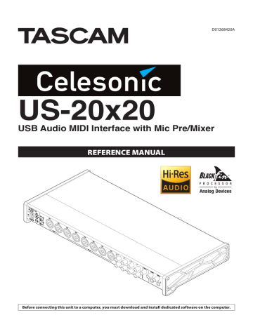 Tascam Celesonic us-20x20 Reference Manual | Manualzz