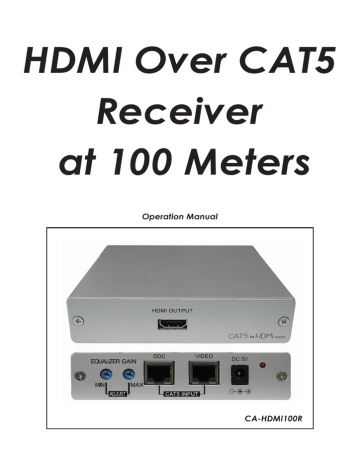 Cypress CA-HDMI100R Operation Manual | Manualzz