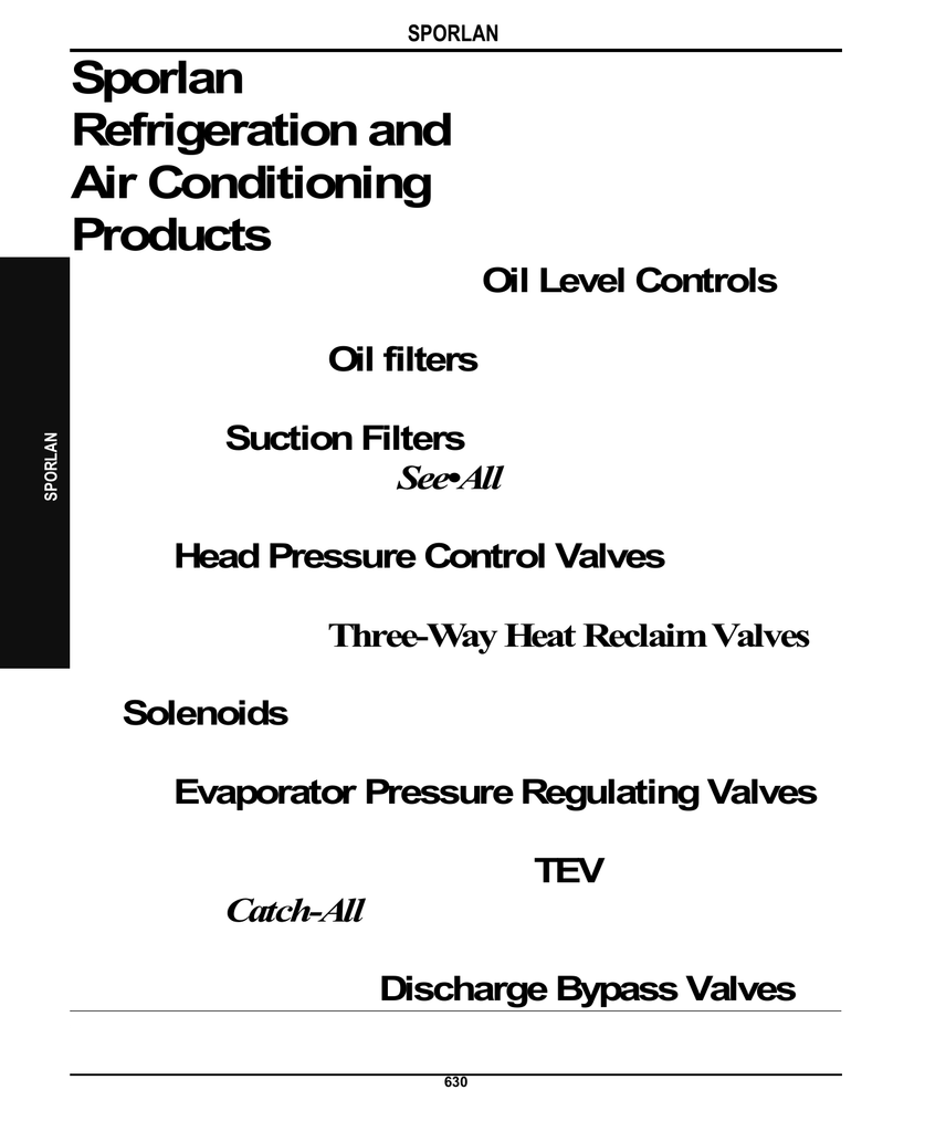 Sporlan Filter Drier Chart