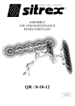 Sitrex QR 8, QR 10, QR 12 Hay Rake Operator's Manual