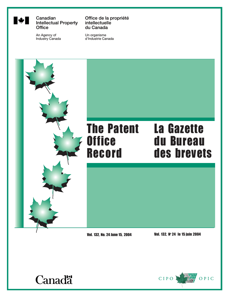 La Gazette The Patent Du Bureau Office Manualzz