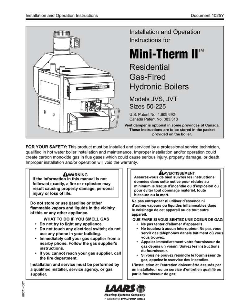 Laars Mini Therm Manual Manualzz