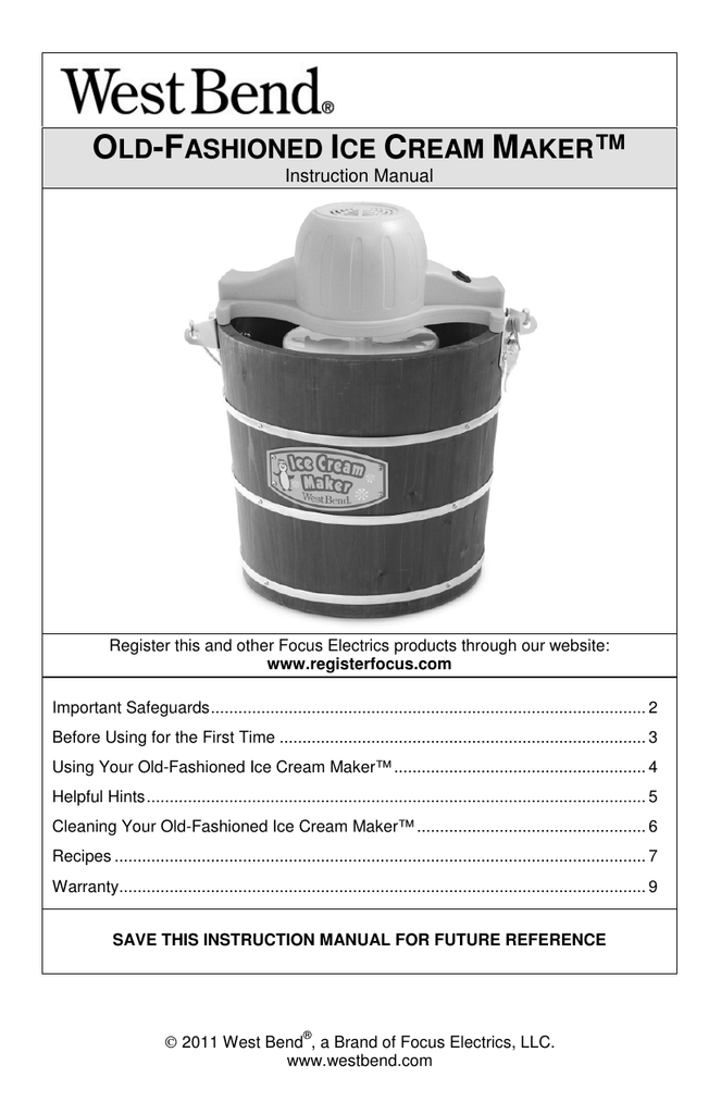 Old fashioned ice cream maker online manual